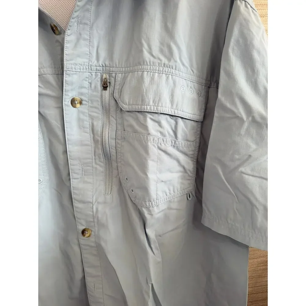Nepallo Sky blue Short sleeve men's Fishing shirt size XXL